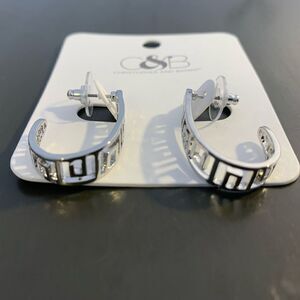 Christopher & Banks silver half hoops earrings